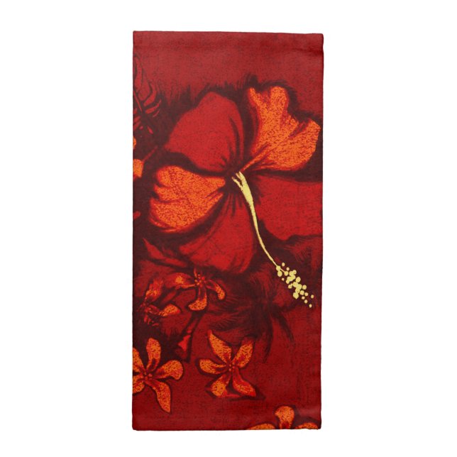 Kahala Hibiscus Hawaiian Tropical Napkins (Half Fold)