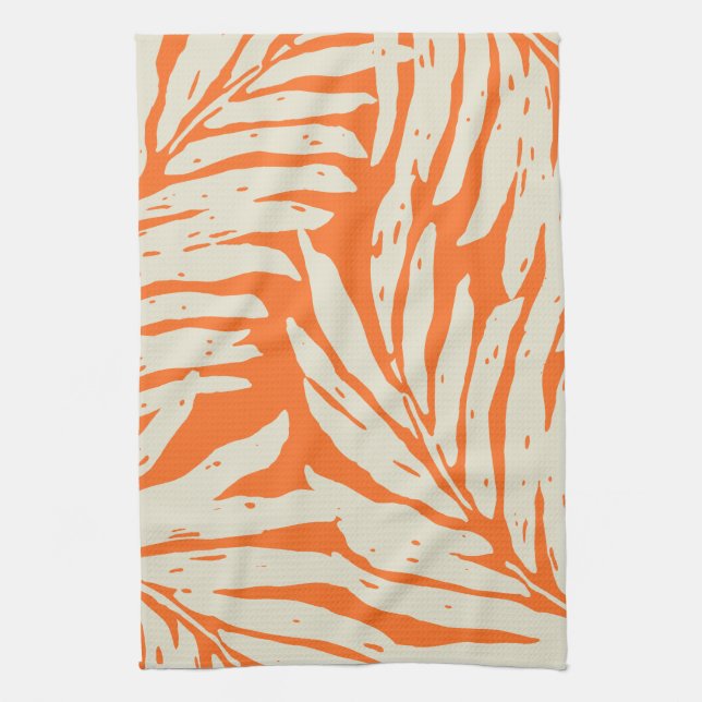Kahanu Garden Hawaiian Palm Leaves Kitchen Towel (Vertical)