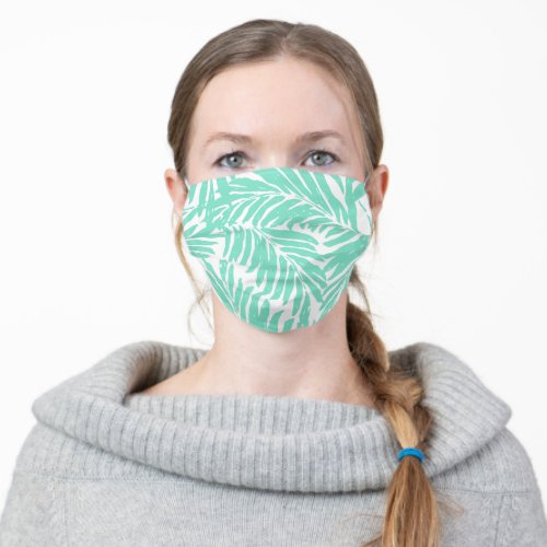 Kahanu Garden Hawaiian Palm Leaves_ Mint Adult Cloth Face Mask