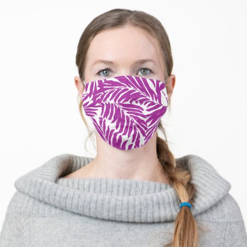 Kahanu Garden Hawaiian Palm Leaves_ Orchid Adult Cloth Face Mask