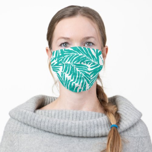 Kahanu Garden Hawaiian Palm Leaves_ Peacock Adult Cloth Face Mask