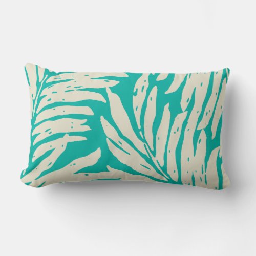 Kahanu Garden Hawaiian Palm Leaves Reversible Lumbar Pillow