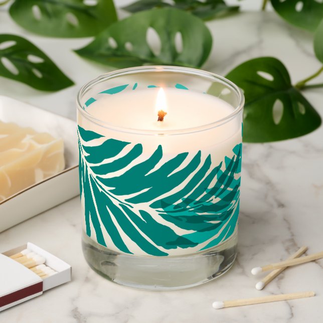 Kahanu Garden Hawaiian Palm Leaves - Teal Scented Candle (Lit)