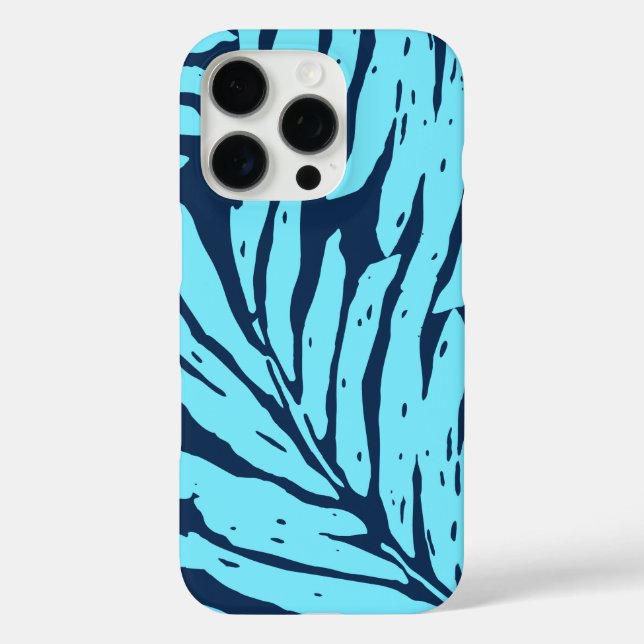 Kahanu Garden Hawaiian Palm Leaves Turquoise Case-Mate iPhone Case (Back)