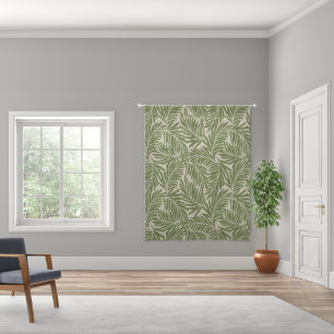 Kahanu Palms Hawaiian Faux Linen Texture Green Sheer Curtains