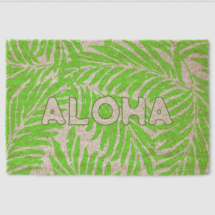 Kahanu Palms Hawaiian Leaf- Lime Green Fiber Doormat
