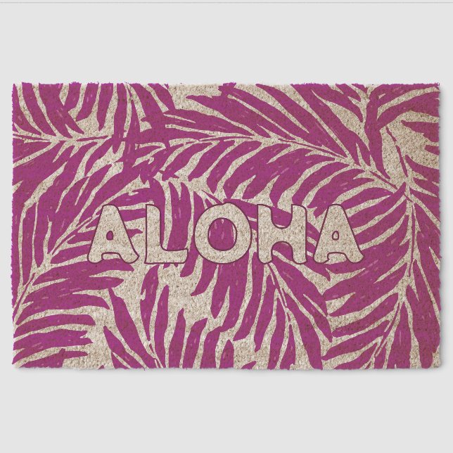 Kahanu Palms Hawaiian Leaf- Orchid Fiber Doormat (Front)