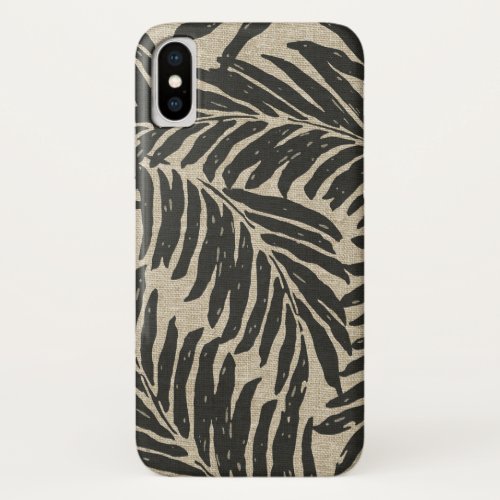 Kahanu Palms Hawaiian Linen Texture iPhone X Case