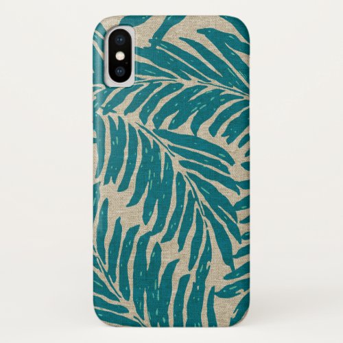 Kahanu Palms Hawaiian Linen Texture iPhone X Case