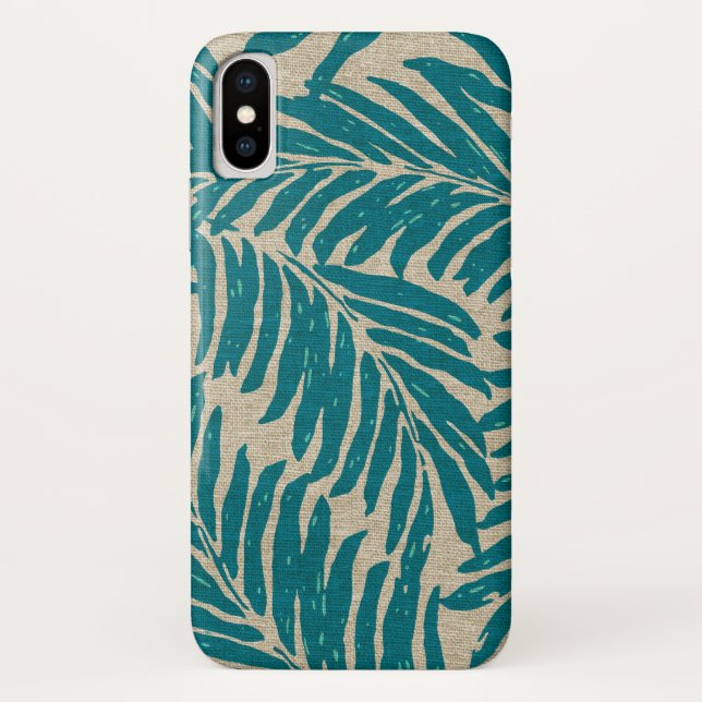 Kahanu Palms Hawaiian Linen Texture Case-Mate iPhone Case (Back)