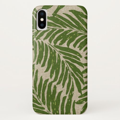 Kahanu Palms Hawaiian Linen Texture iPhone X Case