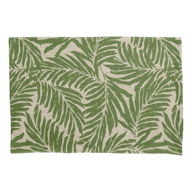 Kahanu Palms Hawaiian Linen Texture Pillow Case (Front)