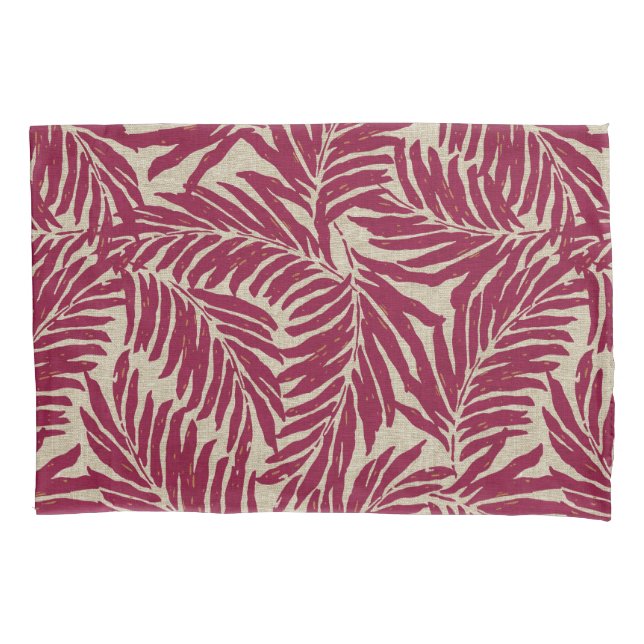 Kahanu Palms Hawaiian Linen Texture Pillow Case (Front)