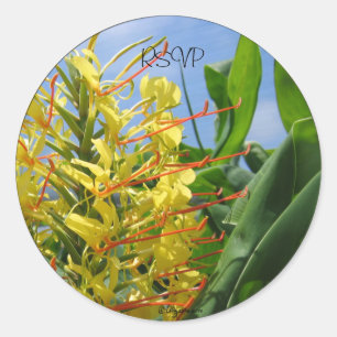 Kahili Ginger Wedding Envelope Seals/ Stickers