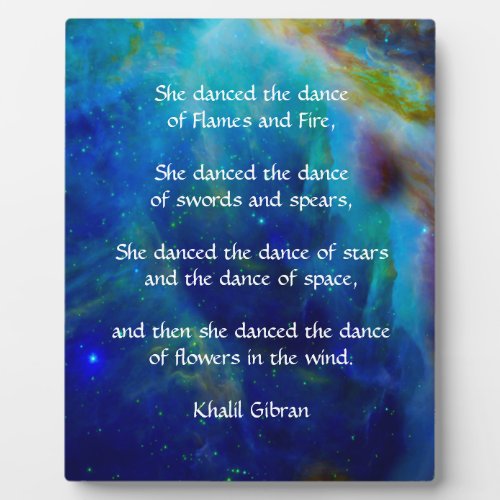 Kahlil Gibran Dance of stars Plaque