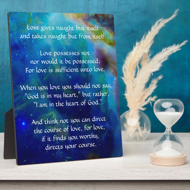Kahlil Gibran on Love Plaque (Side)