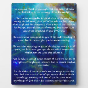 Kahlil Gibran on Teaching Plaque