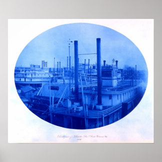 Kahlke Bros. Boatyard, Rock Island, IL, 1891 Poster