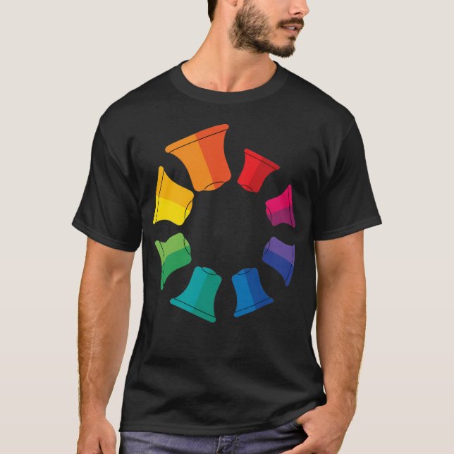 Kahukura Pere Rainbow Bell T-Shirt (Front)