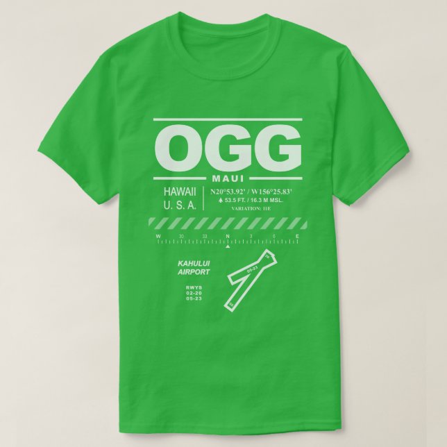 Kahului Airport OGG T-Shirt (Design Front)
