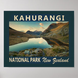 Kahurangi National Park New Zealand Vintage  Poster