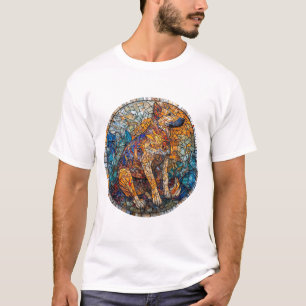 Kai Ken Dog Stained Glass Artwork T-Shirt