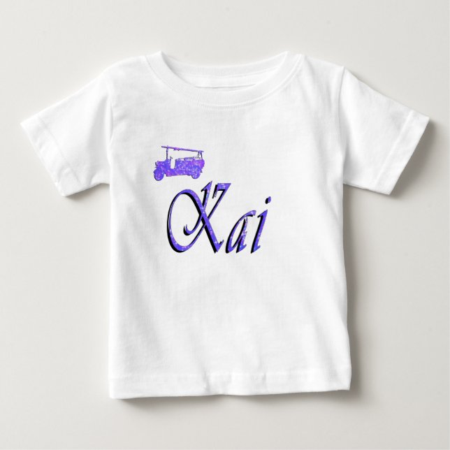 Kai Name With Fire Truck, Baby T-Shirt (Front)