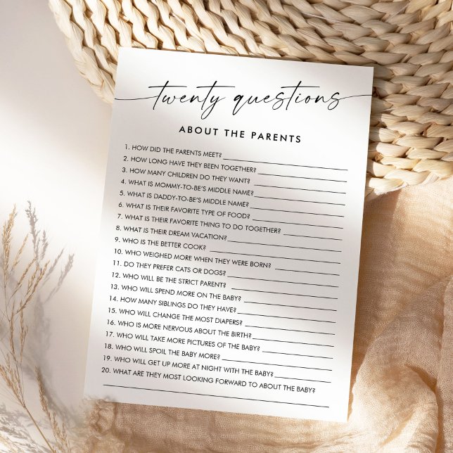 KAIA 20 Questions About the Parents Baby Game Invitation (Creator Uploaded)