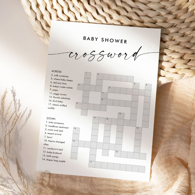 KAIA Baby Shower Crossword Game Card (Creator Uploaded)