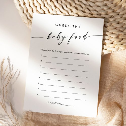 KAIA Guess the Baby Food Game Card