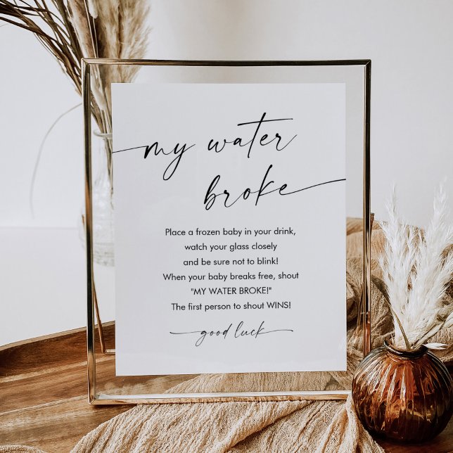 KAIA My Water Broke Baby Shower Game Sign (Creator Uploaded)