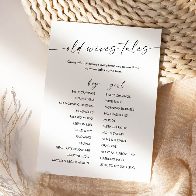 KAIA Old Wives Tales Baby Shower Game Card (Creator Uploaded)