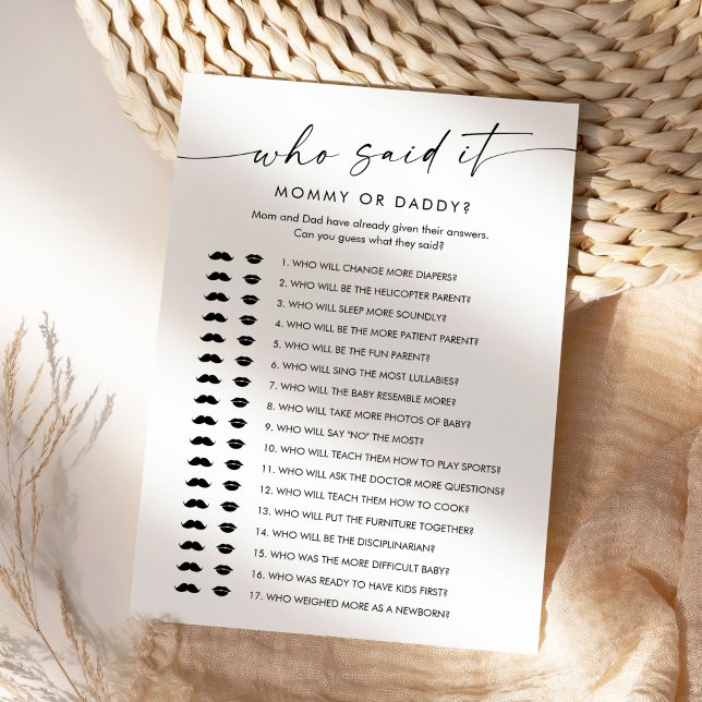 KAIA Who Said It Mommy Daddy Baby Game Card (Creator Uploaded)