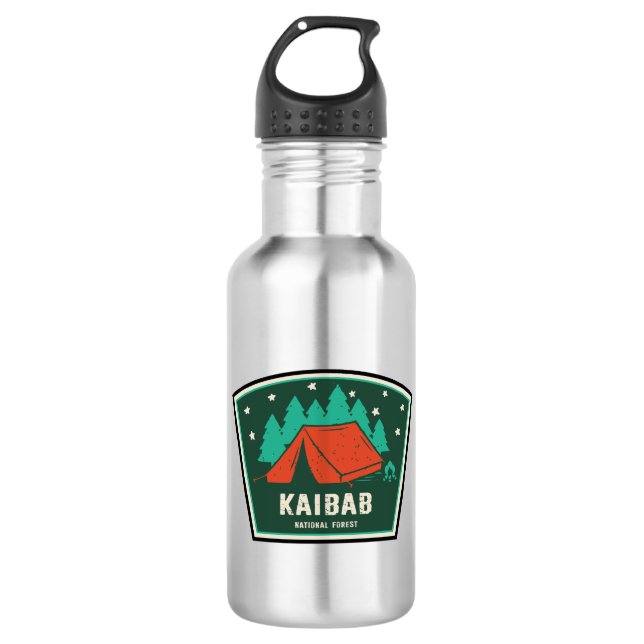 Kaibab National Forest Arizona Camping Stainless Steel Water Bottle (Front)