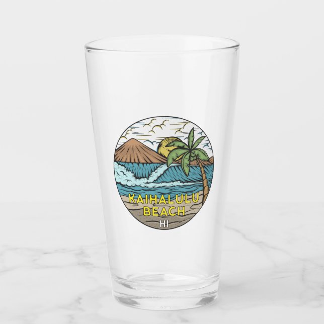 Kaihalulu Beach Hawaii Vintage Glass (Front)