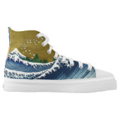 Kaijo no Fuji Hokusai wave Kanagawa japanese art High-Top Sneakers (Left Shoe Inside)