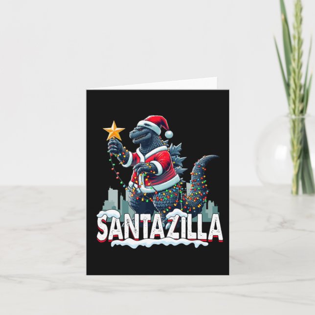 Kaiju Christmas Santazilla Japanese Monster Dinosa Card (Front)