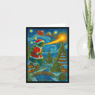 Kaiju Christmas Van Gogh Starry Night Japanese Mon Card