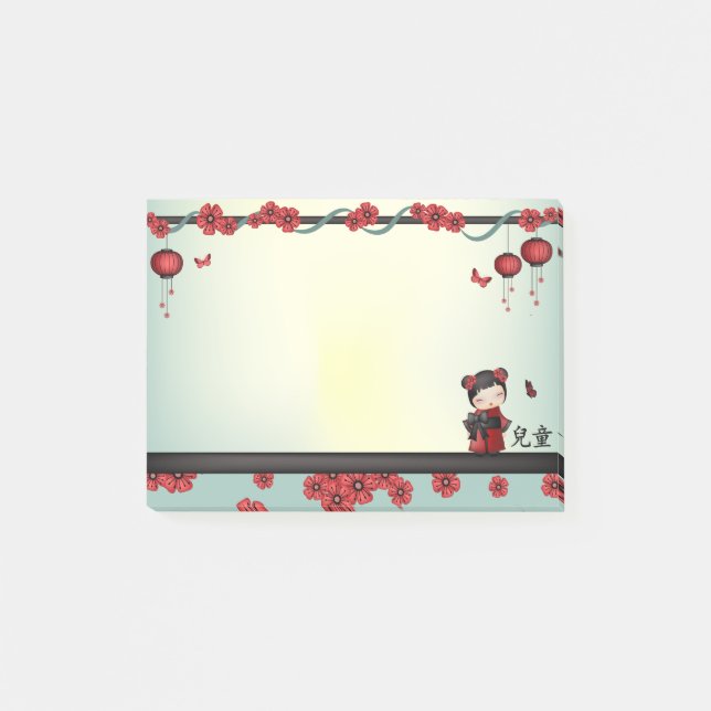 Kaiko the Kokeshi "Child" Post-it Notes (Front)