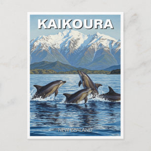 Kaikoura New Zealand Dolphins Travel Postcard