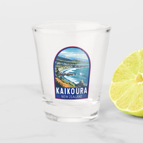 Kaikoura New Zealand Travel Art Vintage Shot Glass