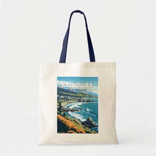 Kaikoura New Zealand Travel Art Vintage Tote Bag