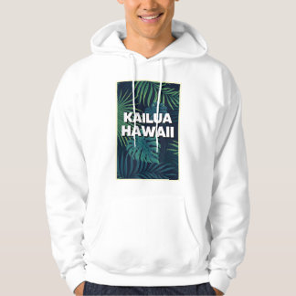 Kailua Hawaii Beaches Palm Leaves Summer Art Hoodie