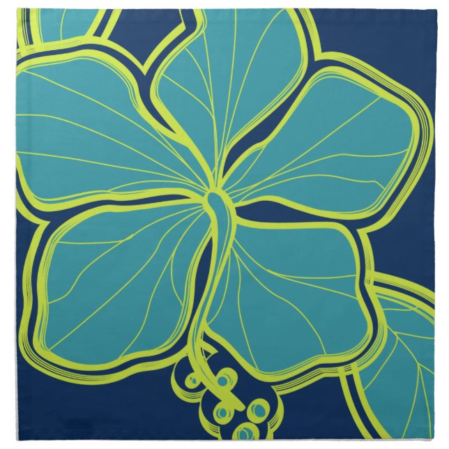 Kailua Hibiscus Hawaiian Dinner Napkins (Front)