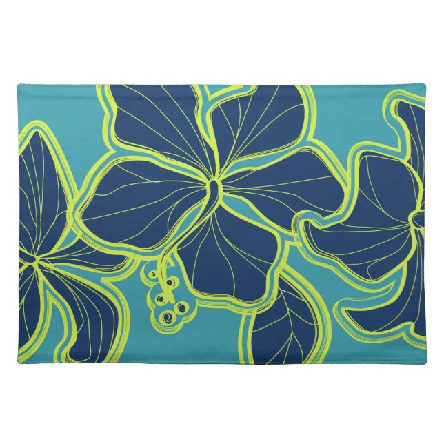 Kailua Hibiscus Hawaiian Dinner Placemats (Front)