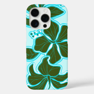 Kailua Hibiscus Hawaiian Engineered Floral Aqua iPhone 16 Pro Case