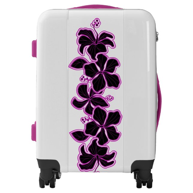 Kailua Hibiscus Hawaiian Engineered Floral Luggage (Front)