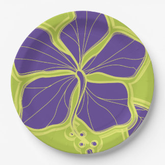 Kailua Hibiscus Hawaiian Engineered Floral Paper Plates