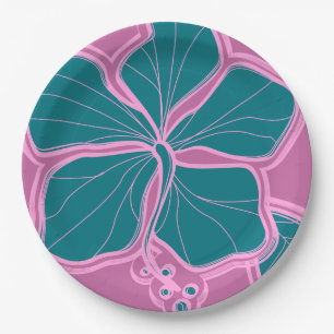 Kailua Hibiscus Hawaiian Engineered Floral Paper Plates