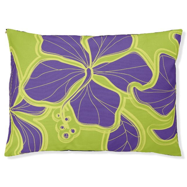 Kailua Hibiscus Hawaiian Engineered Floral Pet Bed (Front)